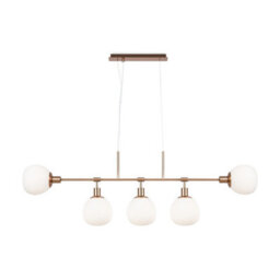 Luminosa Lighting Luminosa Erich Modern Bar Pendant Ceiling Light Gold 5Xe14 White Shade - thumbnail 1