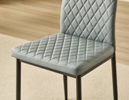 Outdoor Living (NW) Ltd Emily Leather Comfort Dining Chairs - Grey - Set Of 4 - thumbnail 5