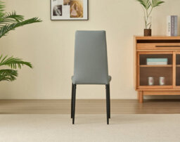Outdoor Living (NW) Ltd Emily Leather Comfort Dining Chairs - Grey - Set Of 4 - thumbnail 4