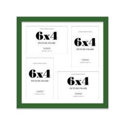 12X12 Inch 4 Opening Photo Collage Frame, Display Four 6X4 Inch Photos, Multi Aperture Family Picture Frame, Green - thumbnail 2