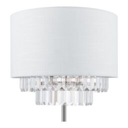 GoodHome Crowle Satin Cream Silver Effect Led Floor Lamp - thumbnail 3