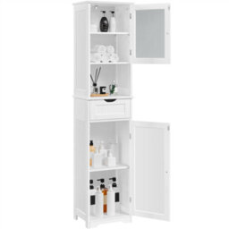 Yaheetech White Freestanding Bathroom Storage Cabinet With Door 1.7M Height - thumbnail 2