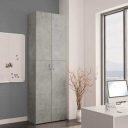 Berkfield Elegant Office Cabinet Concrete Grey 60X32X190 Cm Engineered Wood - thumbnail 3