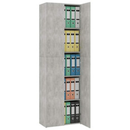 Berkfield Elegant Office Cabinet Concrete Grey 60X32X190 Cm Engineered Wood - thumbnail 4