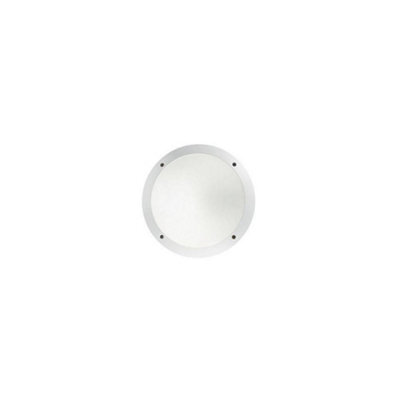 Ideal Lux Luminosa Lucia Led 1 Light Diffuser Outdoor Flush Ceiling / Wall Light White Ip66, E27