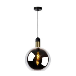 Lucide Julius Vintage Pendant Light 28Cm - 1Xe27 - Smoke Grey - thumbnail 1