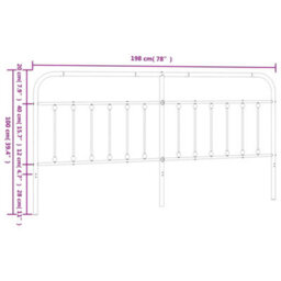 Berkfield Metal Headboard White 193 Cm - thumbnail 7