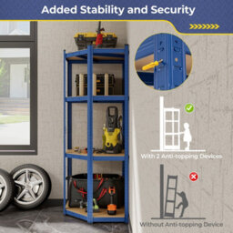 Costway 4-Tier Corner Metal Shelving Unit Adjustable Garage Storage Utility Rack 720Kg - thumbnail 4