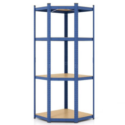 Costway 4-Tier Corner Metal Shelving Unit Adjustable Garage Storage Utility Rack 720Kg - thumbnail 1