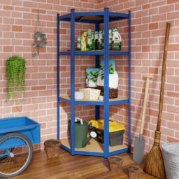 Costway 4-Tier Corner Metal Shelving Unit Adjustable Garage Storage Utility Rack 720Kg - thumbnail 8