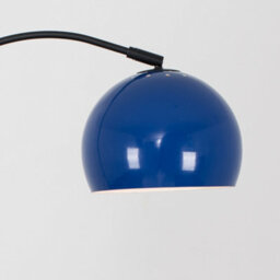 Valuelights Designer Style Black Curved Stem Floor Lamp With Gloss Navy Blue Metal Dome Light Shade - thumbnail 3