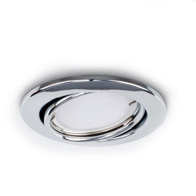 Valuelights Downlight Tiltable Fire Rated Brushed Chrome Ceiling Light Fitting 6 Pack - image 1