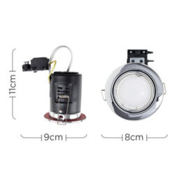 Valuelights Downlight Tiltable Fire Rated Brushed Chrome Ceiling Light Fitting 6 Pack - thumbnail 6