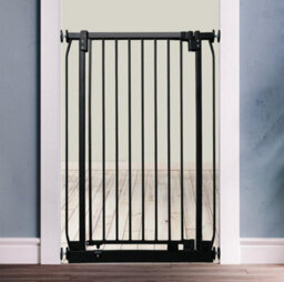 Safetots Extra Tall Elite Safety Gate, 179Cm - 188Cm, Matt Black, Extra Tall 96.8Cm In Height, Pressure Fit Stair Gate - thumbnail 2