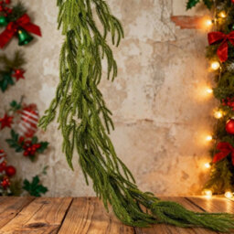 9Ft Artificial Christmas Decor Real Touch Winter Pine Garland Greenery Garland - thumbnail 6
