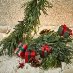9Ft Artificial Christmas Decor Real Touch Winter Pine Garland Greenery Garland - thumbnail 3