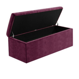 180Cm Large Plain Safar Storage Ottoman Box, Purple Naples Upholstered Deep Storage Ottoman End Of Bed Bench - thumbnail 6
