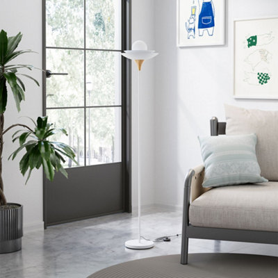 Living And Home 162Cm H G9 Blub White Metal Floor Lamp Floor Light With Foot Switch - image 1