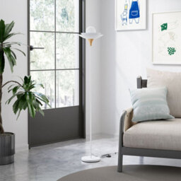 Living And Home 162Cm H G9 Blub White Metal Floor Lamp Floor Light With Foot Switch - thumbnail 1