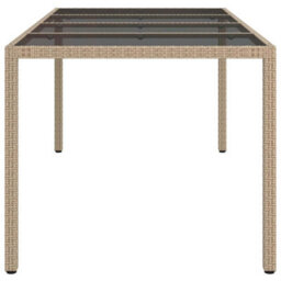 Berkfield Garden Dining Table Beige 190X90X75 Cm Poly Rattan - thumbnail 4