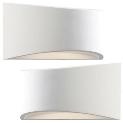 2 Pack 300mm Led Wall Light Warm White White (Ready To Paint) Curved Bed Lamp - image 1