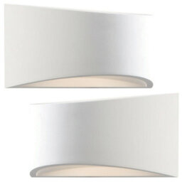 2 Pack 300mm Led Wall Light Warm White White (Ready To Paint) Curved Bed Lamp - thumbnail 1