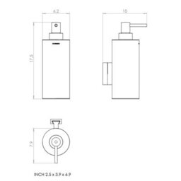 Cosmic Wall Mounted Soap Dispenser, 240 Ml Capacity,  Copper, Anti-Corrosion, Architect S+ Collection - thumbnail 5