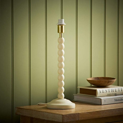 Valuelights Bobbin Cream Wooden Bobble Table Lamp Base - image 1