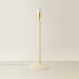 Valuelights Bobbin Cream Wooden Bobble Table Lamp Base - thumbnail 2
