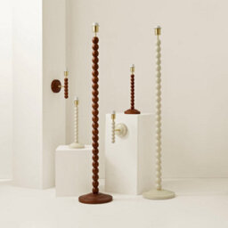 Valuelights Bobbin Cream Wooden Bobble Table Lamp Base - thumbnail 5
