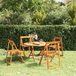 Folding Garden Chairs 4 Pcs Solid Wood Acacia