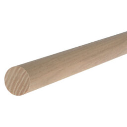 GoodHome Symi Matt Natural Oak Effect Curtain Pole, (L)2M (Dia)28mm