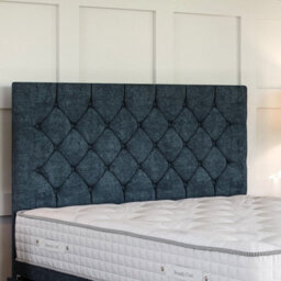 Divan Base Direct Chenille Navy Platform Top Divan Bed Base 4Ft6 Double With 2 Drawers + Chesterfield Strutted Headboard - thumbnail 2