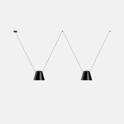 Luminosa Lighting Luminosa Attic Decorative Hanging Ceiling Pendant Matt Black 2X E27 / 175Cm X 400Cm