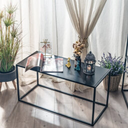 Nordlys Industrial Black Metal Coffee Table Industrial Style Living Room - thumbnail 4