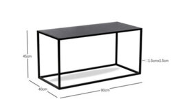 Nordlys Industrial Black Metal Coffee Table Industrial Style Living Room - thumbnail 6