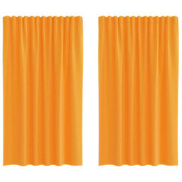 Berkfield Voile Curtains With Rod Pockets 2 Pcs Orange - thumbnail 2