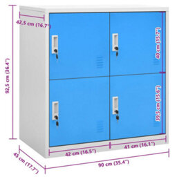 Vidaxl Locker Cabinet Light Grey And Blue 90X45X92.5 Cm Steel - thumbnail 7