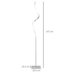 Homcom Spiral Floor Lamp For Living Room With 3 Adjustable Brightness, Silver - thumbnail 3