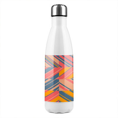 Benjamin Tate Design Striped Bright Geometric Pattern Stainless Steel Bottle Designer Style - image 1