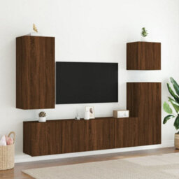 Walplus Tv Wall Cabinet Brown Oak 40.5X30X90 Cm Engineered Wood - thumbnail 4