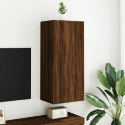 Walplus Tv Wall Cabinet Brown Oak 40.5X30X90 Cm Engineered Wood - thumbnail 3
