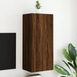 Walplus Tv Wall Cabinet Brown Oak 40.5X30X90 Cm Engineered Wood - thumbnail 1