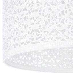 Happy Homewares Ornate Moroccan Style Decorated White Gloss Metal Pendant Lamp Shade 25Cm X 15Cm - thumbnail 3