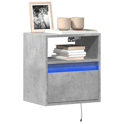 Berkfield Tv Wall Cabinet With Led Lights Concrete Grey 41X31X45 Cm - image 1