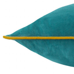 furn. Furn Meridian Velvet Polyester Filled Cushion, Teal/ochre, 55 X 55Cm - thumbnail 3