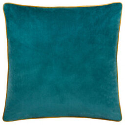 furn. Furn Meridian Velvet Polyester Filled Cushion, Teal/ochre, 55 X 55Cm