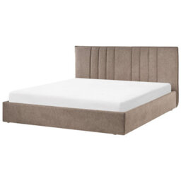 Beliani Ottoman Bed Fabric Tarascon 180 X 200 Cm (Eu Super King) Taupe - thumbnail 5