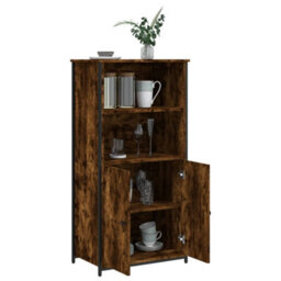 Berkfield Highboard Smoked Oak 62X36X121.5 Cm Engineered Wood - thumbnail 4