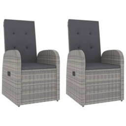 Berkfield 3 Piece Garden Lounge Set Grey Poly Rattan&solid Wood Acacia - thumbnail 4